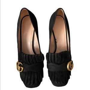 Gucci marmont suede mid-heels 36 1/2